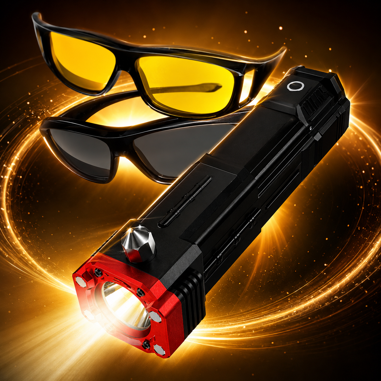 Linterna Martillo 6 En 1 + Regalo Lentes de Visión HD